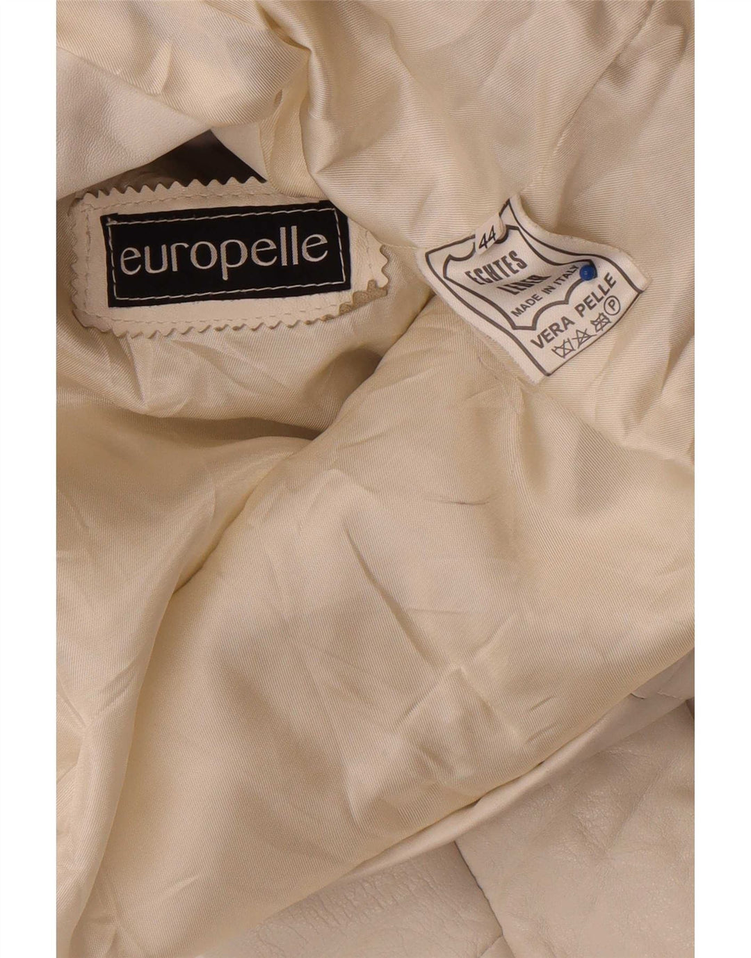 Jaqueta de couro feminina vintage IT 44 médio branco