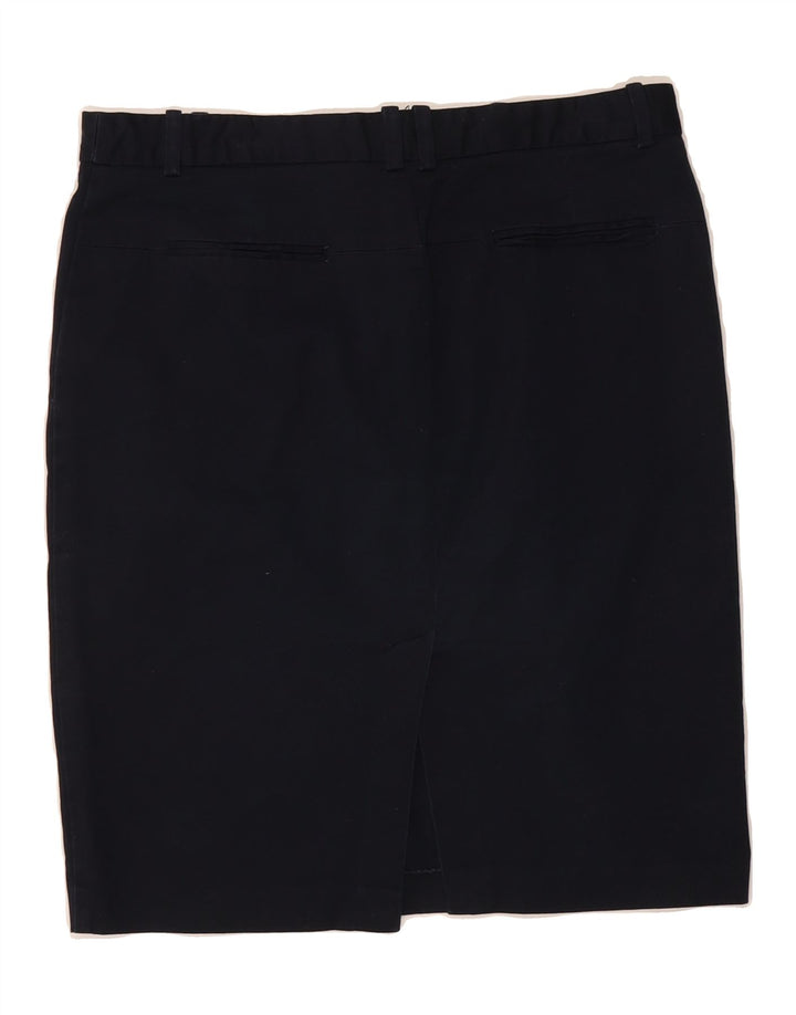 ZARA Womens Pencil Skirt Large W30  Navy Blue Cotton Vintage Zara and Second-Hand Zara from Messina Hembry 