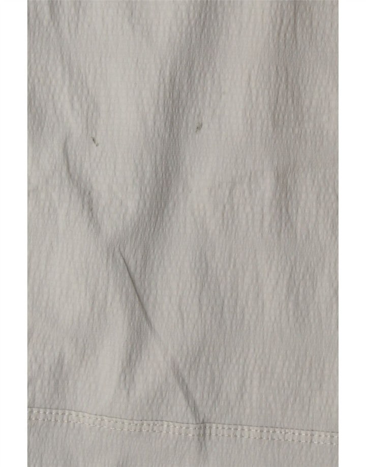 Calça feminina ATHLETA reta cortada EUA 12 grande W32 L24 nylon branco