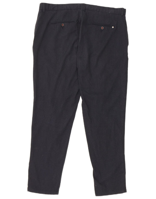 Zara Mens Slim Chino Calças EU 44 Grande W34 L28 Azul Marinho