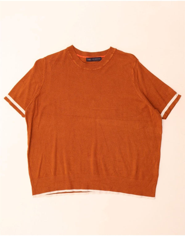 Suéter feminino Marks & Spencer com gola canoa Reino Unido 16 grande marrom