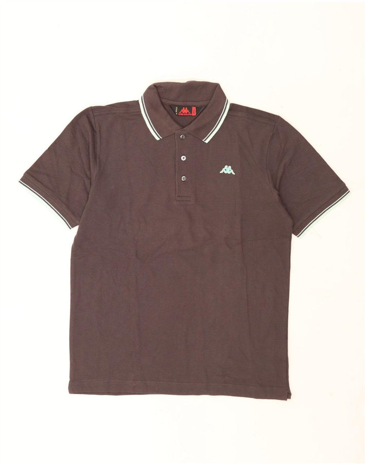 Camisa polo masculina Kappa pequena algodão marrom