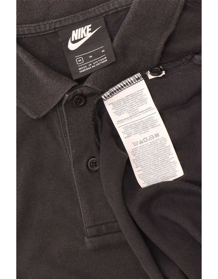 Camisa polo masculina Nike média preta algodão