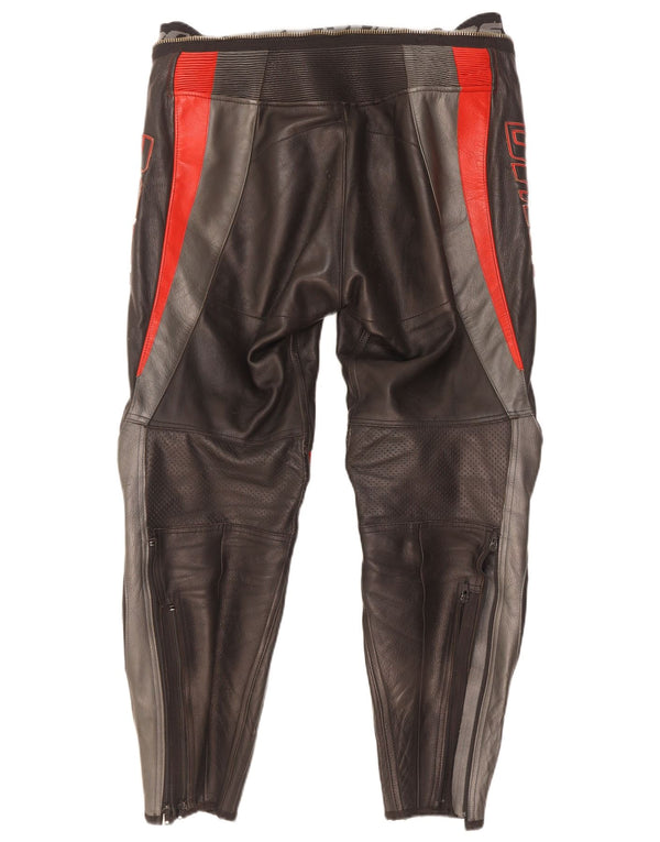 Calça masculina de couro Dainese Moto Racer W34 L29 preta