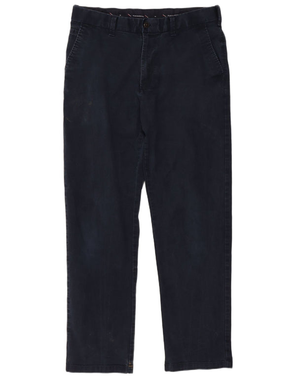 Calça chino reta masculina Marks & Spencer Blue Harbor W34 L31 marinho