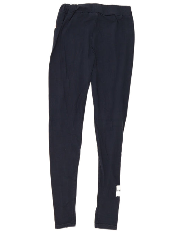 Leggings femininas Ellesse UK 10 pequenas algodão azul marinho