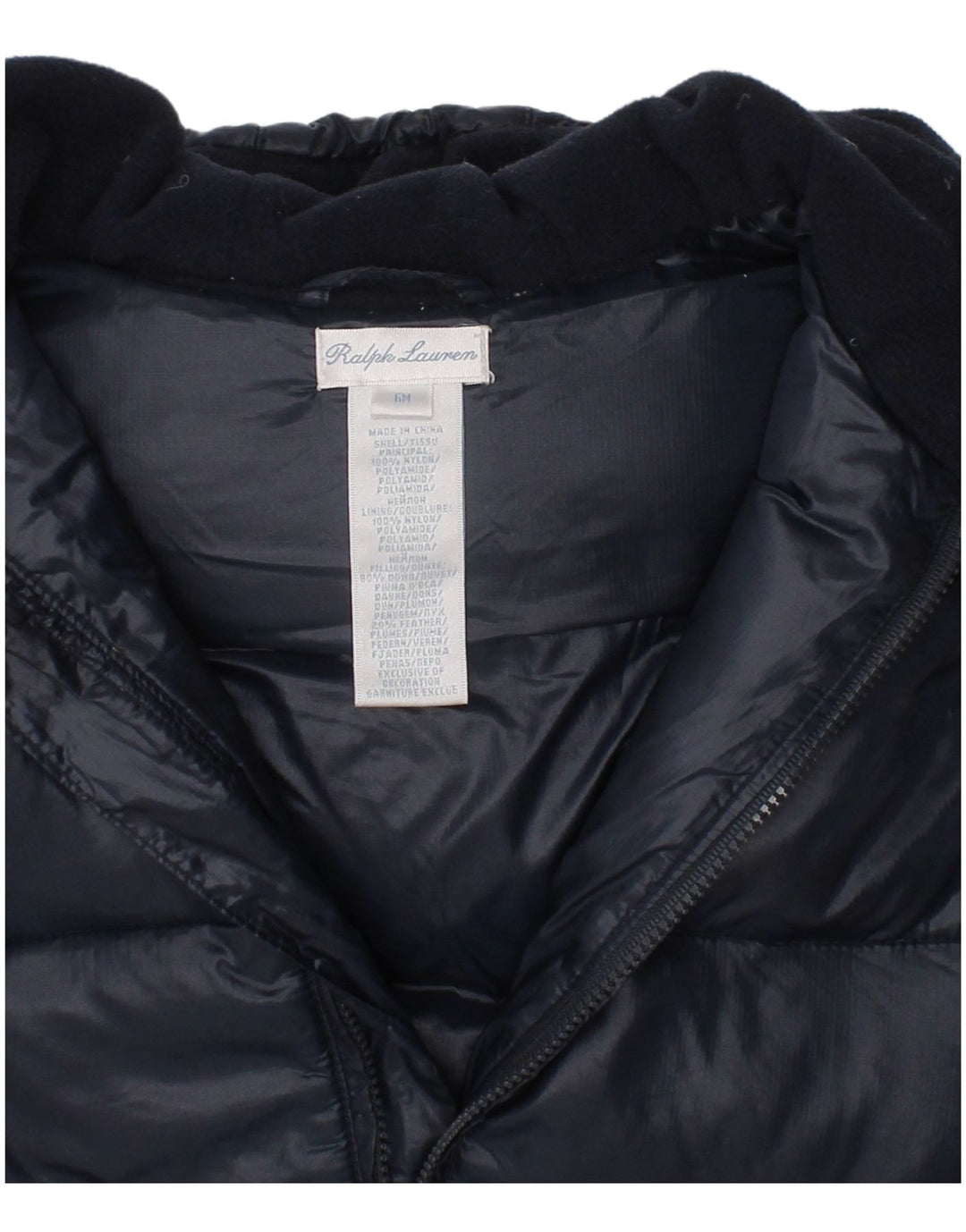 Ralph Lauren Macacão acolchoado com capuz para meninos de 3 a 6 meses azul marinho inverno