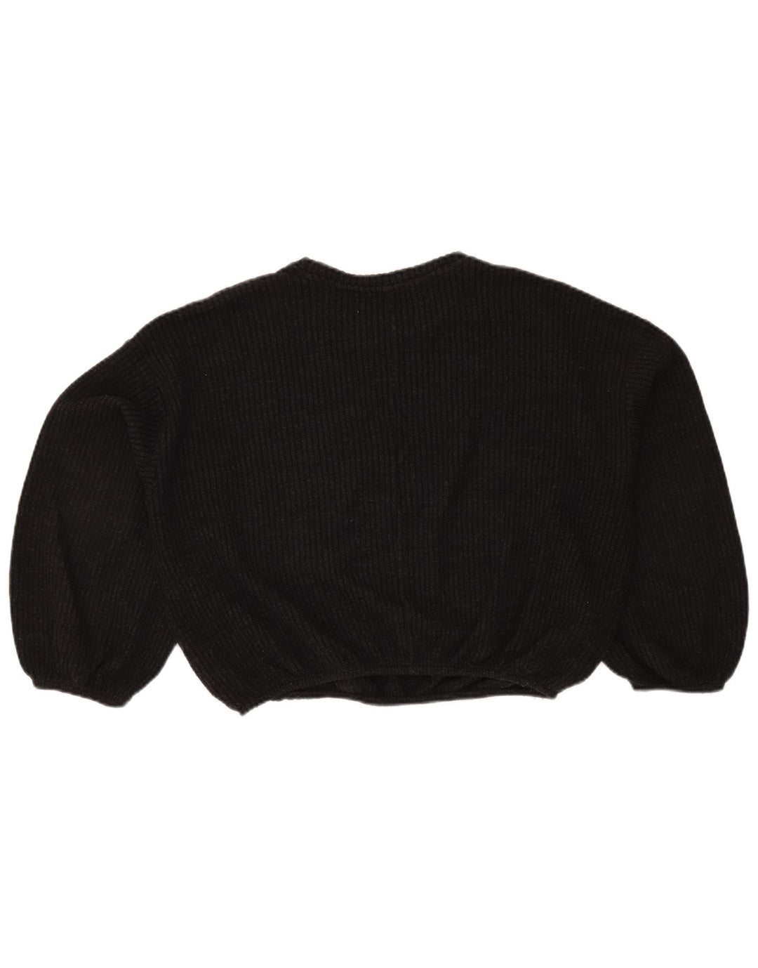 Zara Suéter feminino cropped grande com gola canoa Reino Unido 14 cinza médio