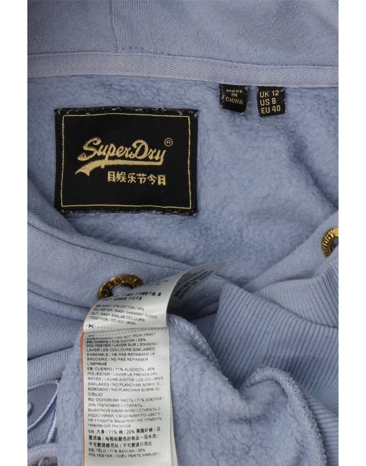 Suéter gráfico feminino Superdry com capuz UK 12 azul médio