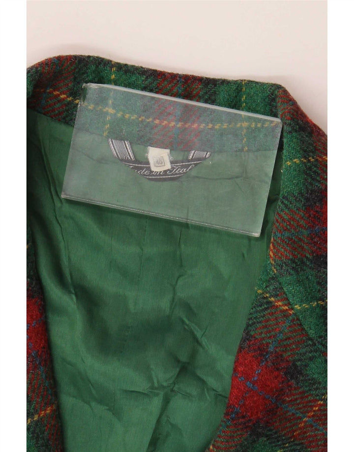 Jaqueta blazer feminina vintage com 3 botões IT 46 xadrez verde grande