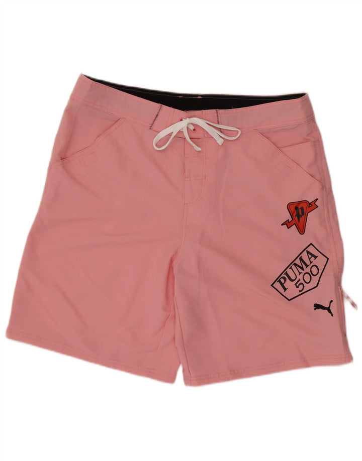 Shorts de natação masculinos Puma Graphic grande rosa