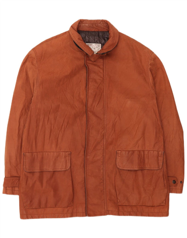 Jaqueta de couro masculina Dibi Reino Unido 42 XL couro marrom