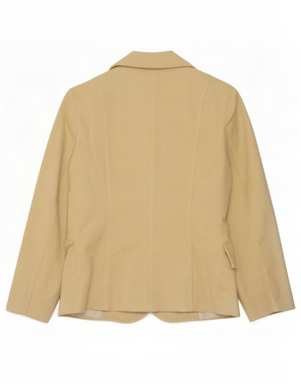 Habana Womens 2 Button Corduroy Blazer Jacket UK 10 Small Yellow Cotton