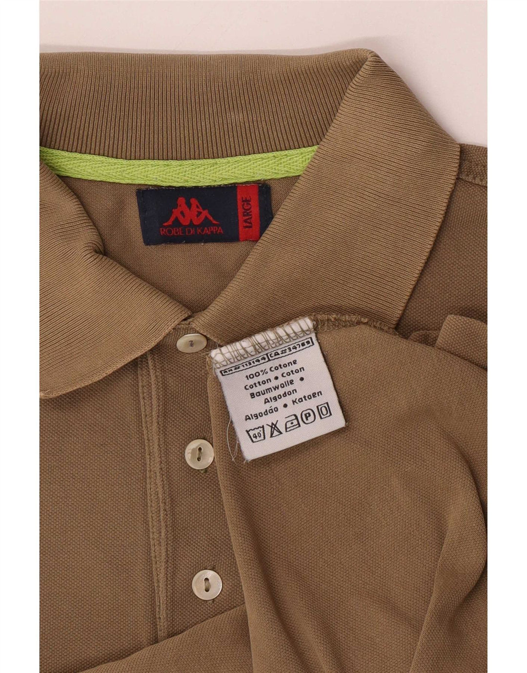 Camisa polo masculina Kappa grande algodão cáqui