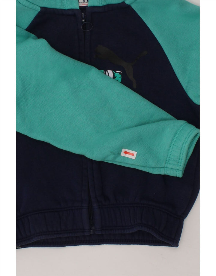 PUMA Baby Boys Zip Hoodie Sweater 18-24 Months Navy Blue Colourblock Vintage Puma and Second-Hand Puma from Messina Hembry 