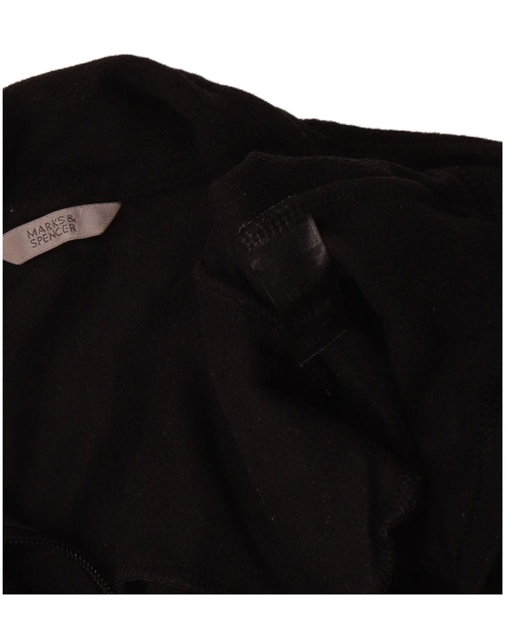 Jaqueta de lã feminina Marks & Spencer Reino Unido 12 poliéster preto médio