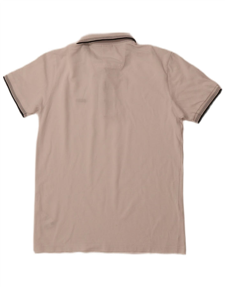 Camisa polo masculina de ajuste regular HUGO BOSS grande algodão branco