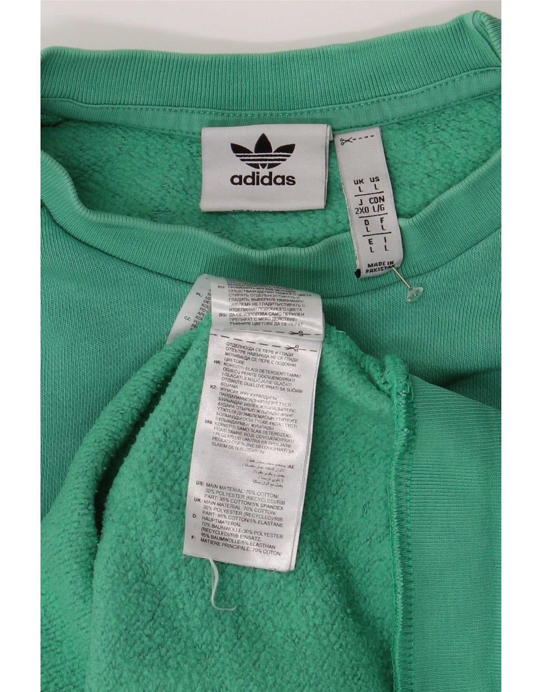 Adidas Mens Moletom Jumper Grande Algodão Verde