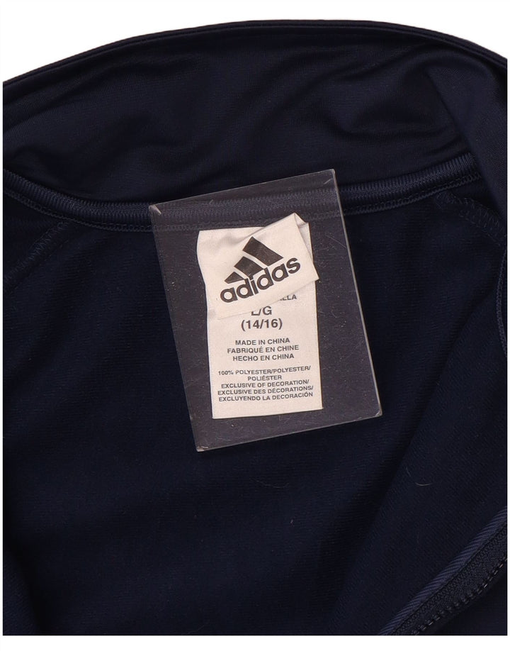 Jaqueta ADIDAS Meninos Treino Top 12-13 Anos Grande Azul Marinho Poliéster