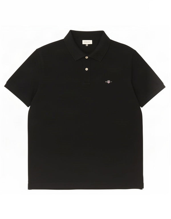 Camisa polo masculina Gant grande algodão preto