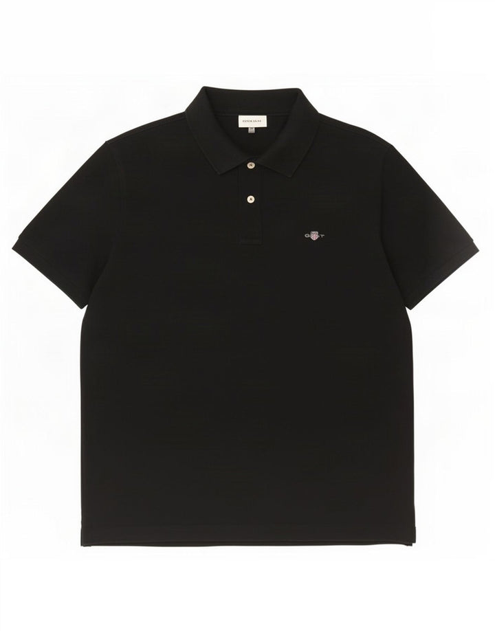 Camisa polo masculina Gant grande algodão preto