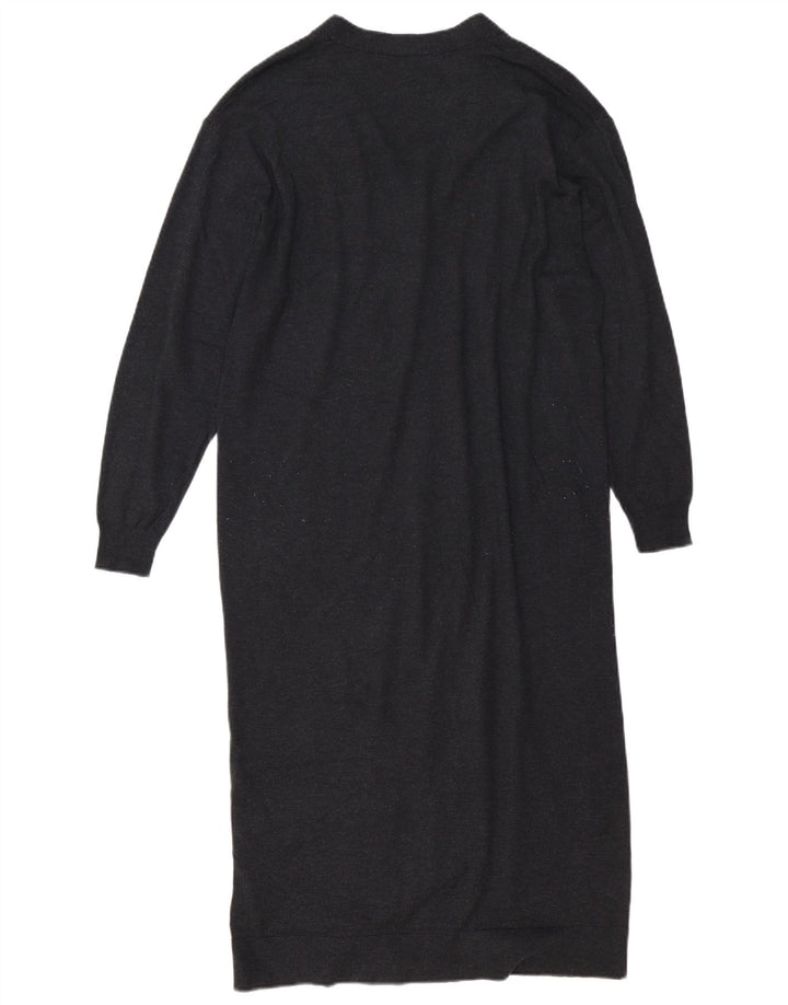 Suéter cardigã oversized Zara feminino com palangre Reino Unido 10 poliéster cinza pequeno