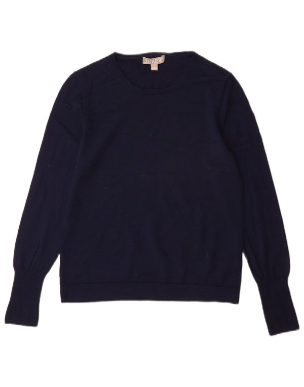 J. Crew Suéter feminino com gola canoa Reino Unido 10 pequeno azul marinho