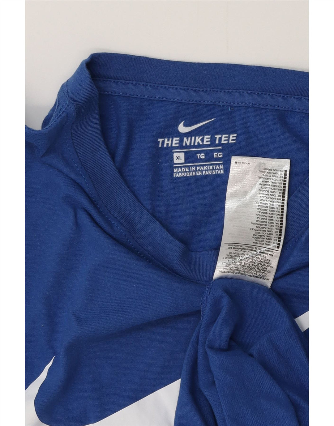 Camiseta gráfica masculina NIKE XL azul algodão