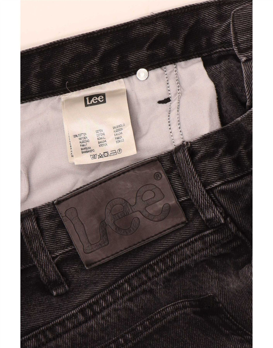 Lee Mens Brooklyn Comfort Straight Jeans W38 L30 Algodão Cinza