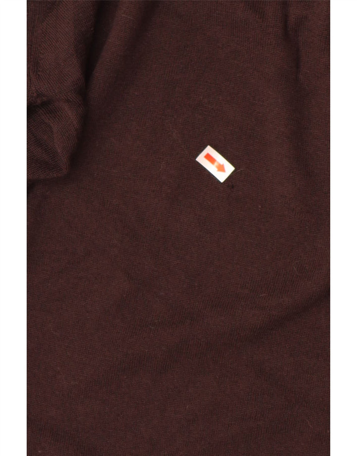 Suéter feminino HOBBS com gola canoa Reino Unido 12 lã nova marrom médio