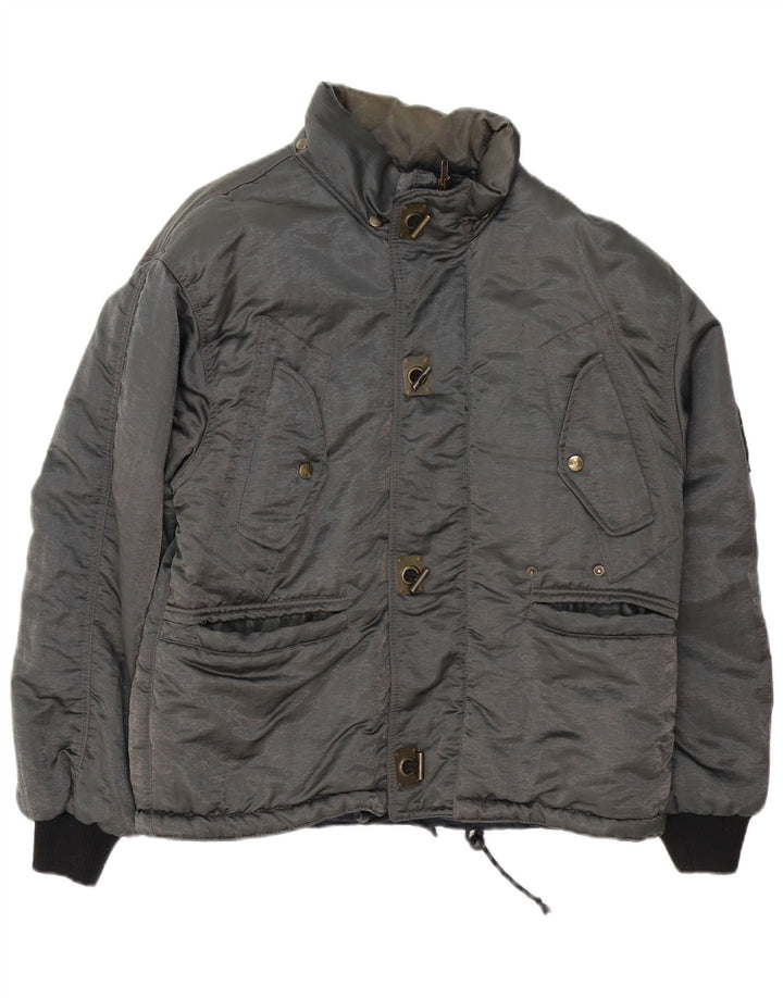 Jaqueta corta-vento masculina Quarry UK 38 poliamida colorblock cinza médio