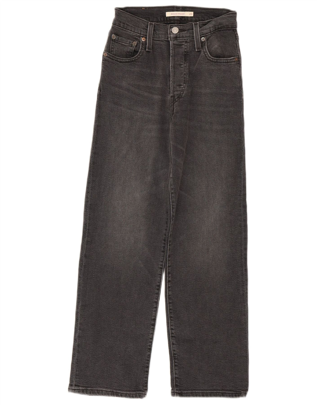 Jeans feminino Levi's Ribcage Straight W23 L27 algodão cinza