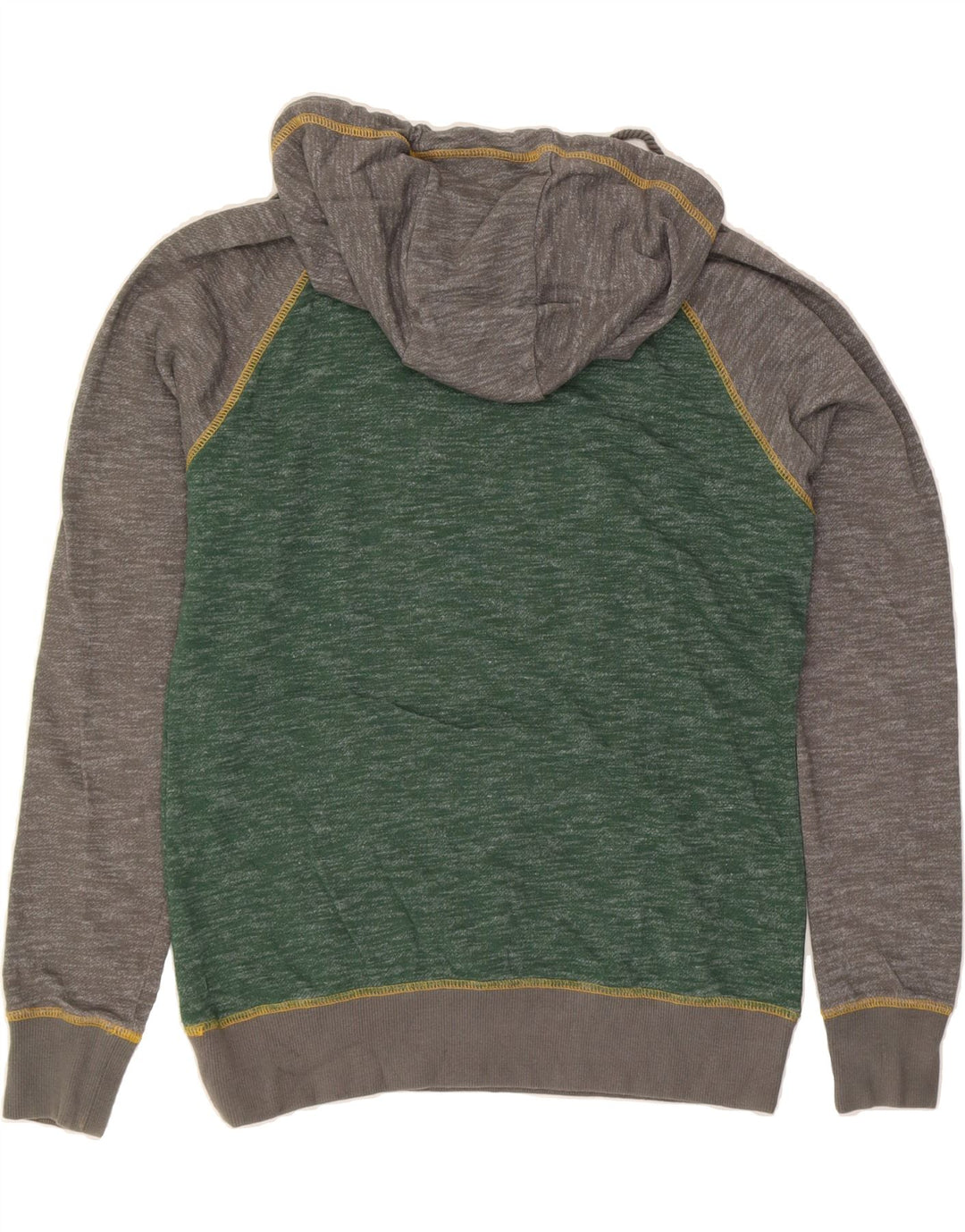 MAJESTIC Mens Graphic Hoodie Jumper Medium Green Colourblock Cotton Vintage Majestic and Second-Hand Majestic from Messina Hembry 