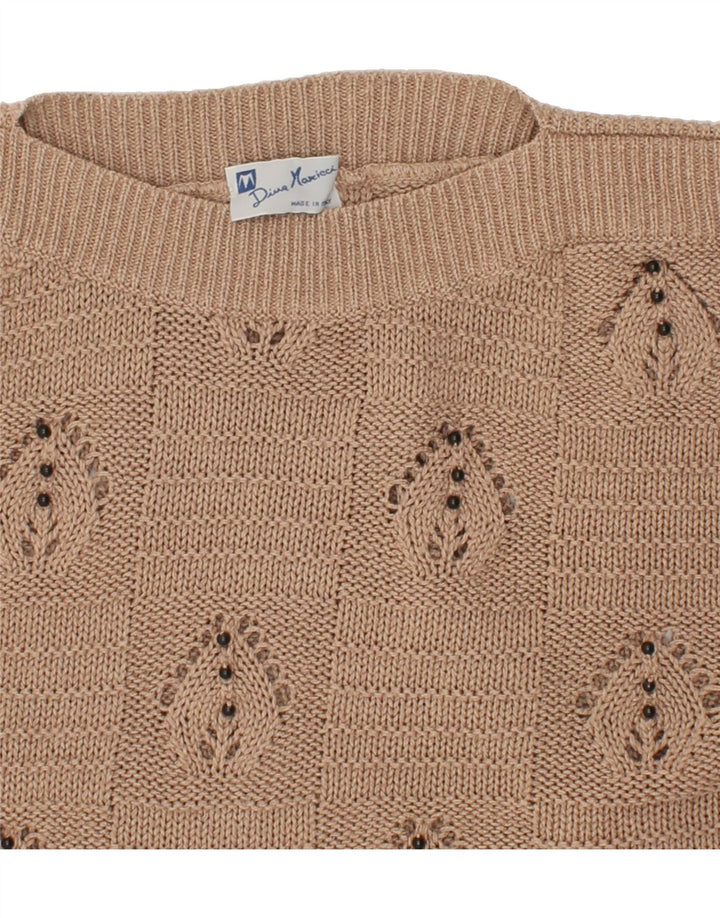 VINTAGE Womens Boat Neck Jumper Sweater UK 20 2XL Brown Cotton Vintage Vintage and Second-Hand Vintage from Messina Hembry 