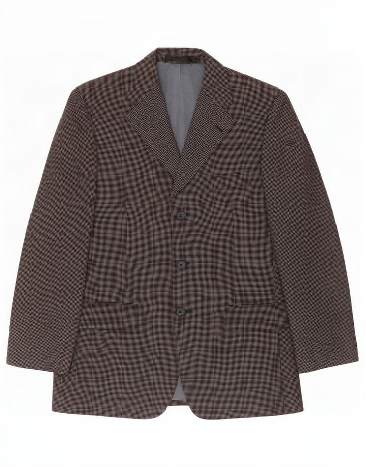 Jaqueta Blazer Curta Masculina Marks & Spencer Reino Unido 38 Azul Marinho Médio Geométrico