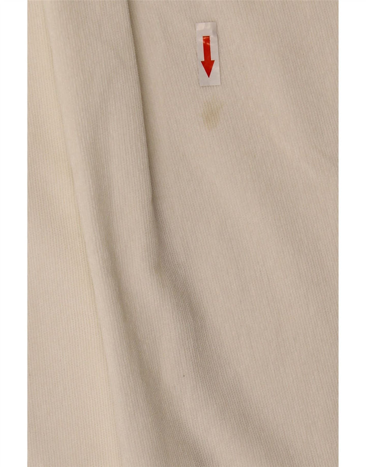 Camisa feminina de veludo cotelê Zara UK 10 pequena poliéster branco
