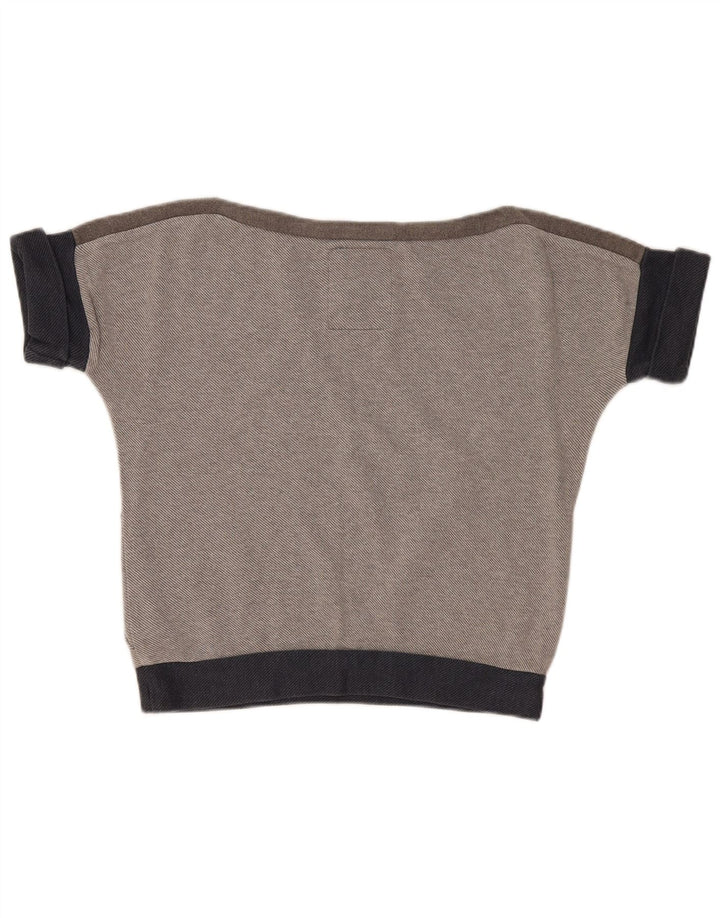Jumper de moletom gráfico superdimensionado feminino SUPERDRY Reino Unido 10 pequeno cinza