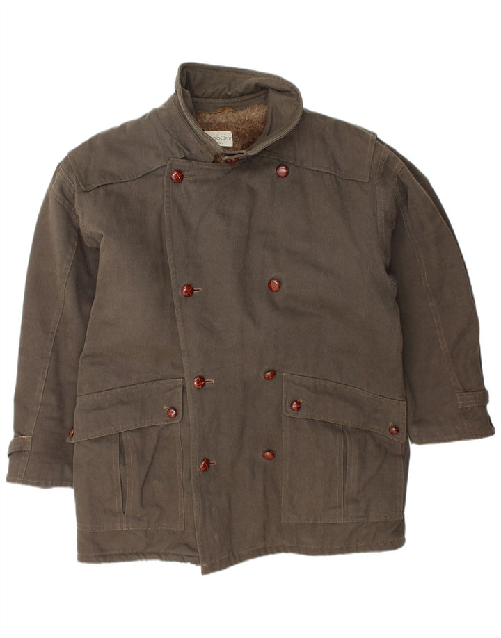 Jaqueta Sherpa masculina VINTAGE UK 40 grande algodão marrom