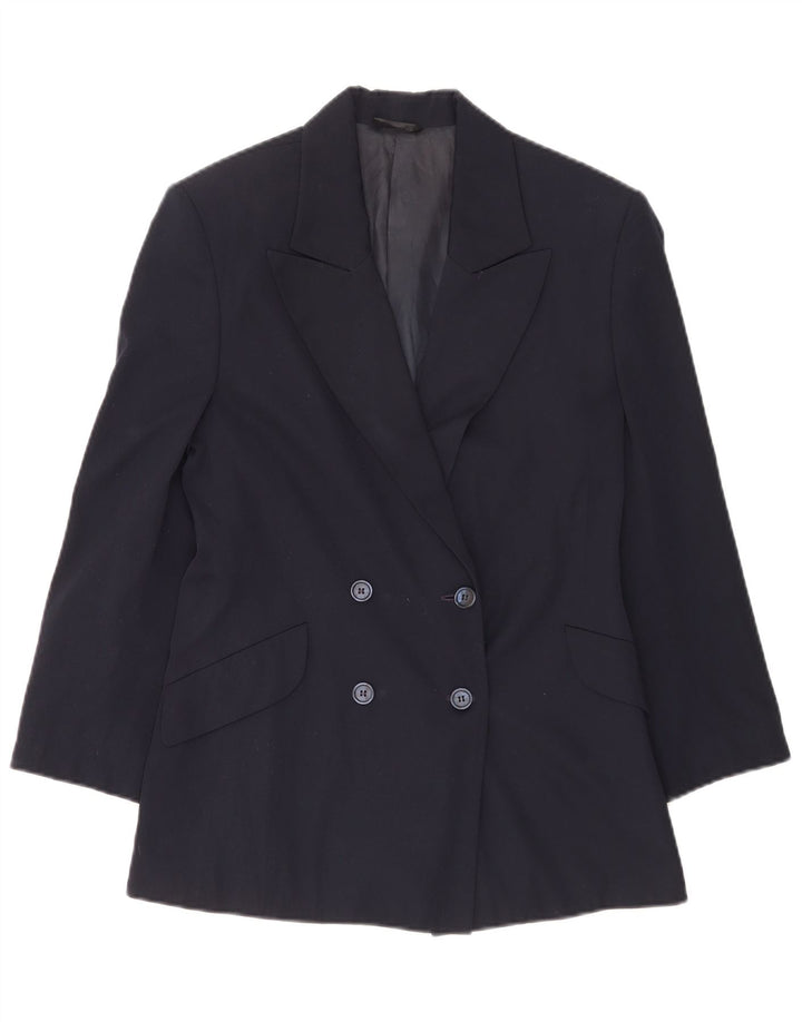 Jaqueta blazer feminina Benetton com peito duplo IT 40 pequena azul marinho