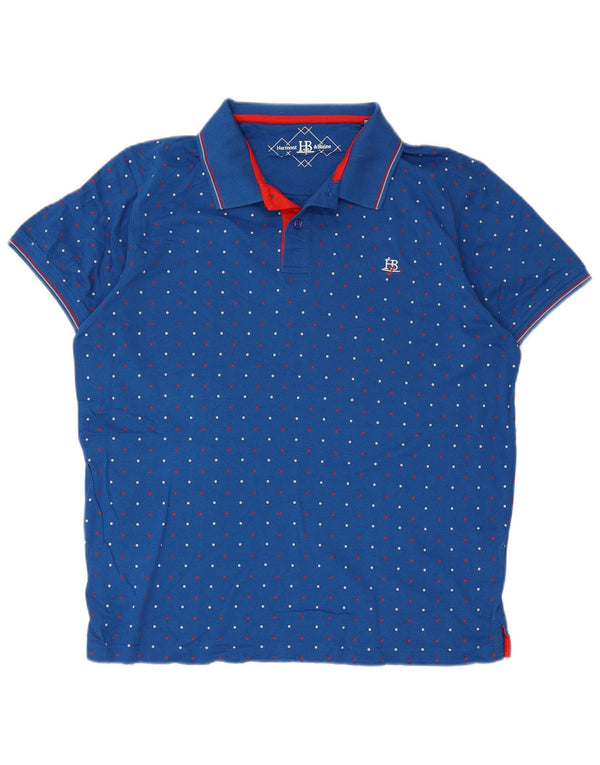 Camisa polo masculina Harmont & Blaine XL azul bolinhas algodão