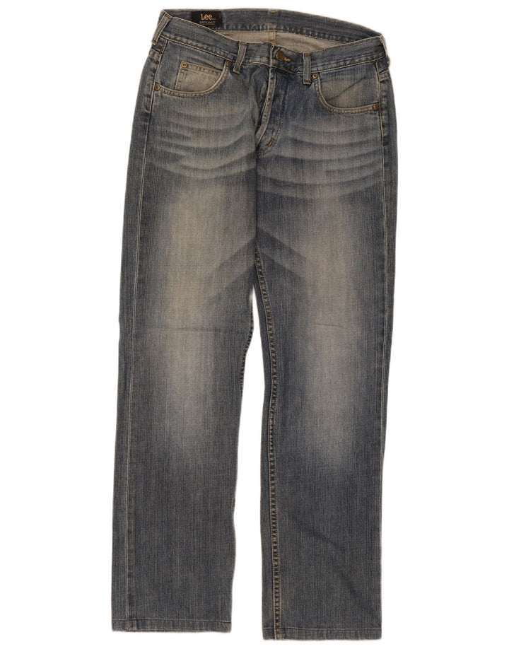 Lee Womens Seattle Straight Jeans W33 L32 Azul Algodão