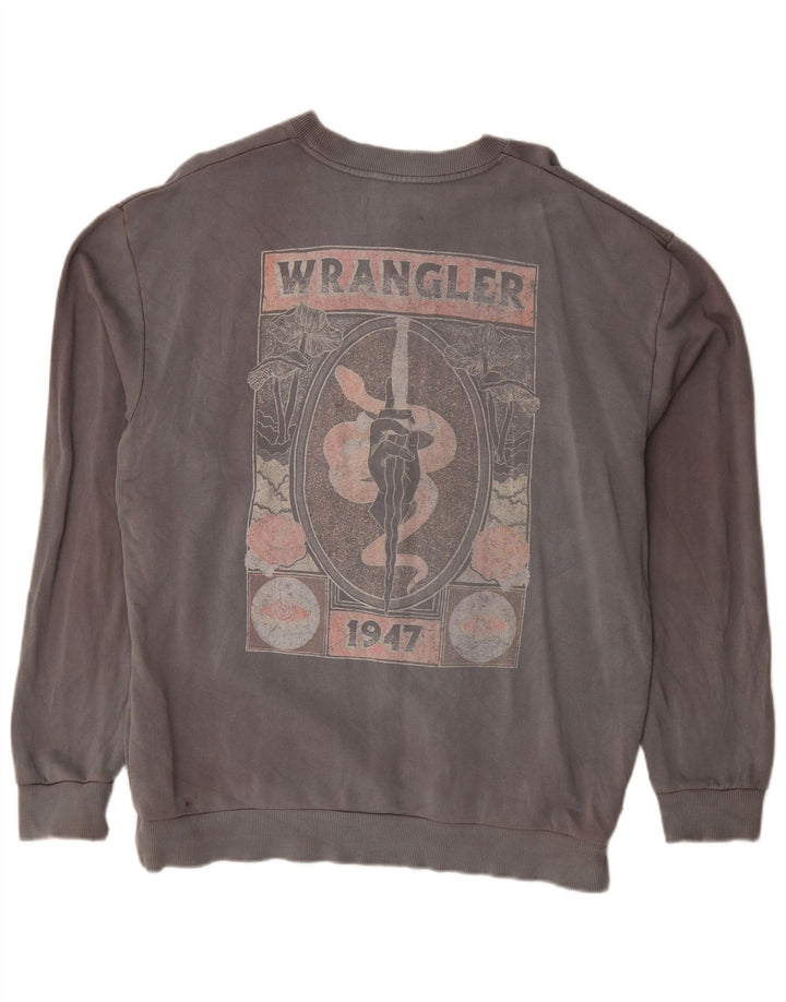 Wrangler moletom masculino gráfico jumper grande algodão cinza