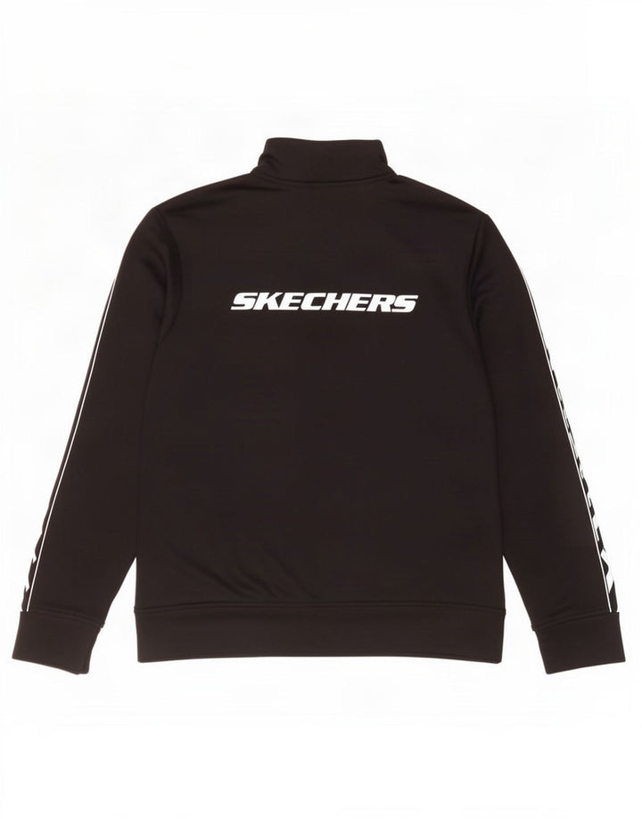 Skechers Womens Graphic Tracksuit Top Jacket UK 14 Médio Preto Poliéster