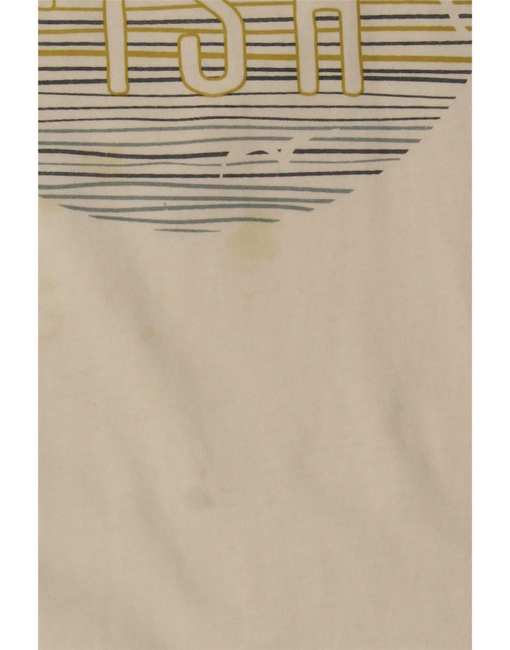 Camiseta gráfica masculina Weird Fish Top XL algodão branco