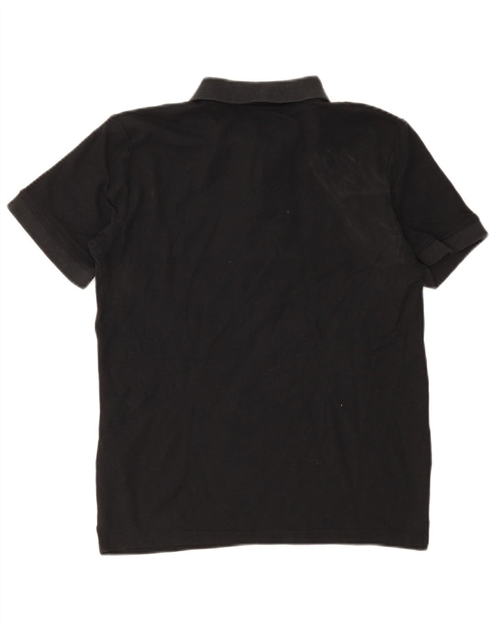 Camisa polo masculina Umbro pequena de algodão preto