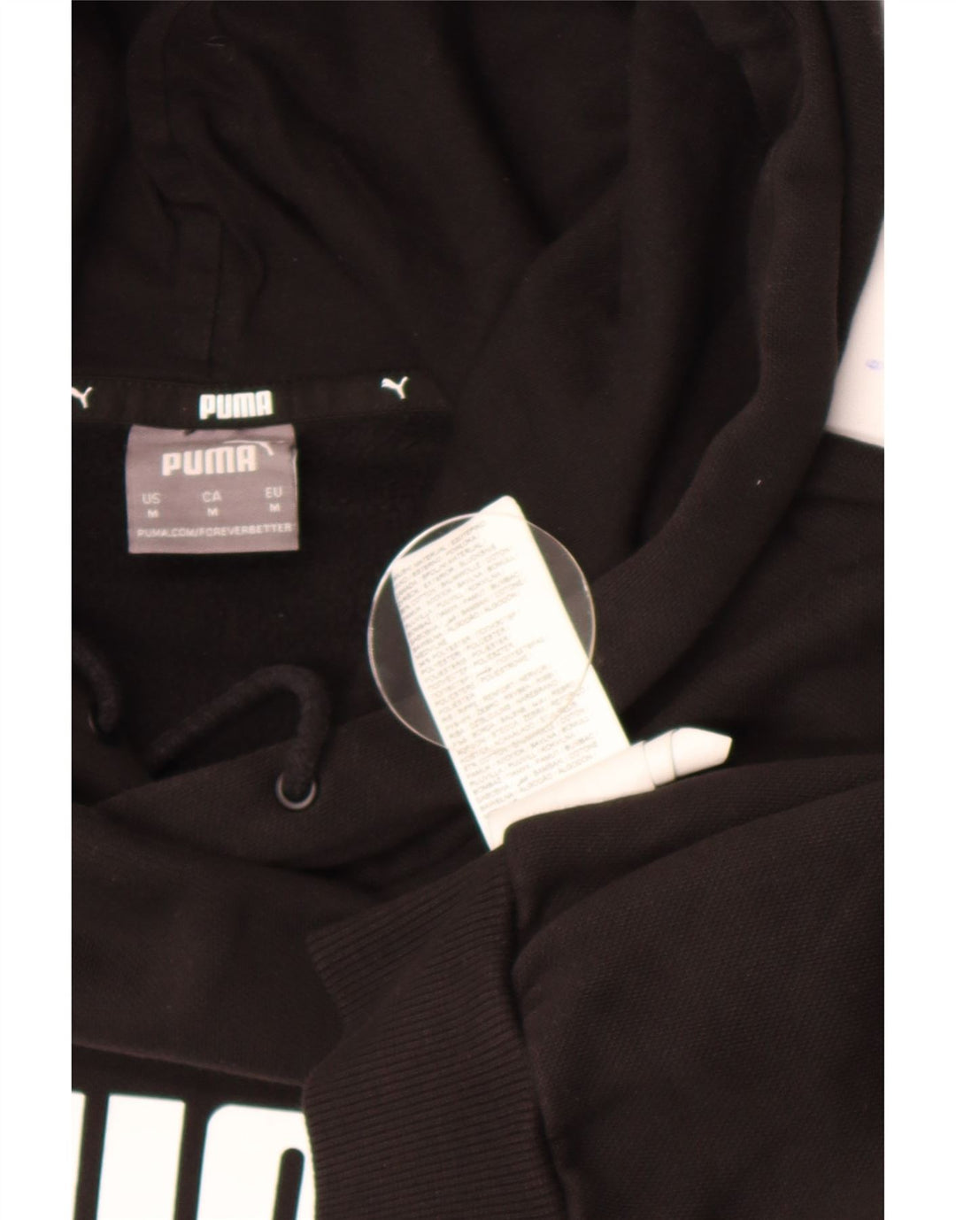 Puma masculino gráfico moletom com capuz médio algodão preto
