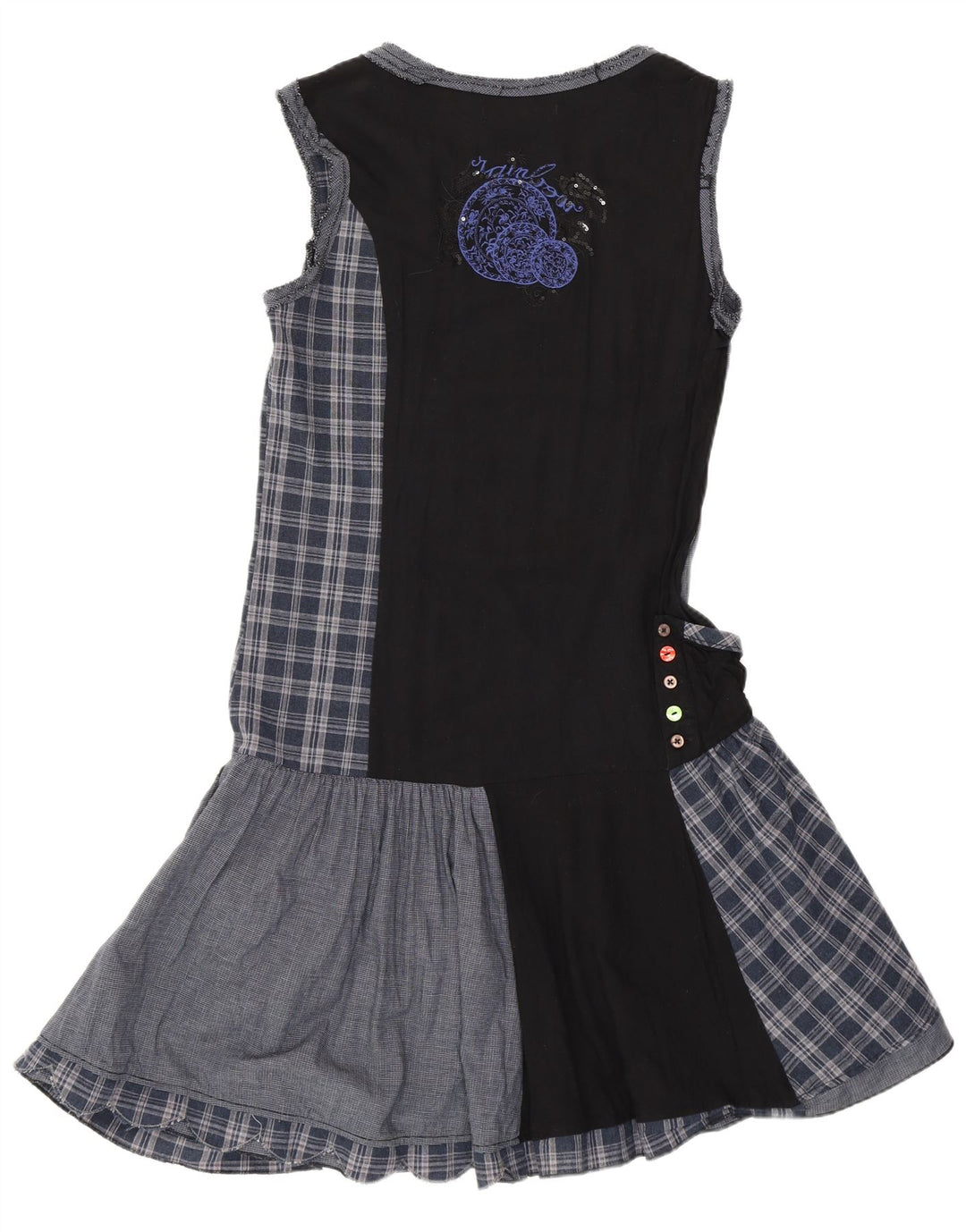 Vestido feminino Desigual cintura baixa UE 38 médio azul marinho patchwork