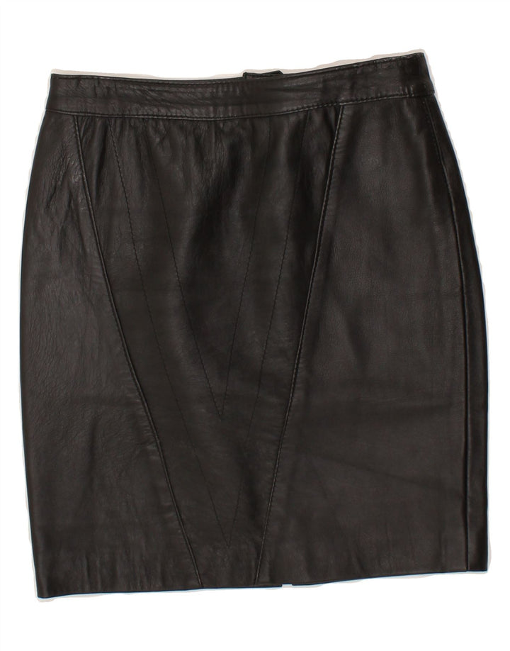 VINTAGE Womens Mini Leather Skirt IT 42 Medium W26 Black Vintage Vintage and Second-Hand Vintage from Messina Hembry 
