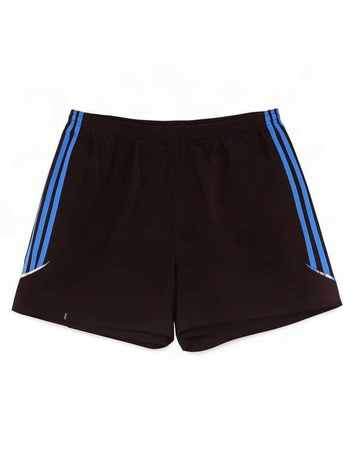 Shorts esportivos masculinos Adidas médio preto colorblock poliéster