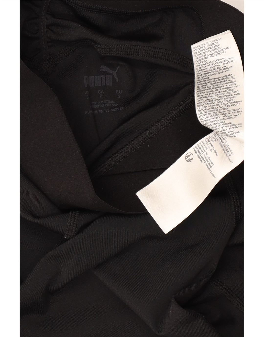 Leggings PUMA Femininas Slim Fit UK 10 Pequenas Poliéster Pretas